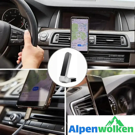 Alpenwolken - Magnetischer Autotelefonhalter Silber