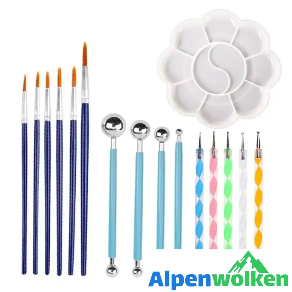 Alpenwolken - Mandala Punkt Werkzeug Set