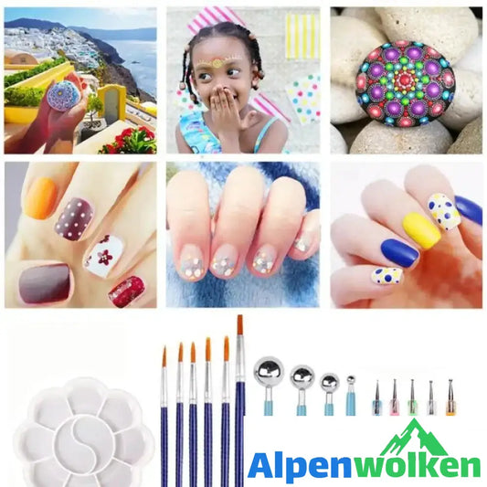 Alpenwolken - Mandala Punkt Werkzeug Set