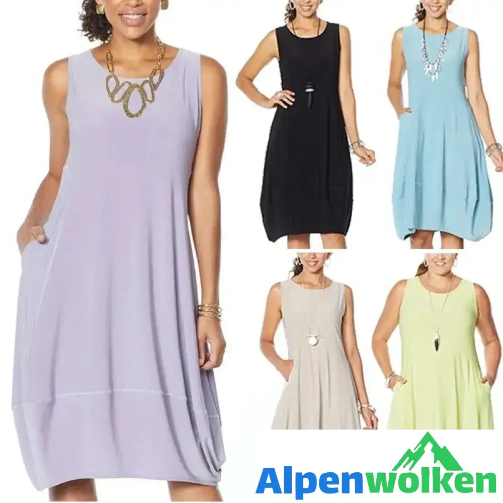 Alpenwolken - Mattem Jersey Ärmelloses Kleid