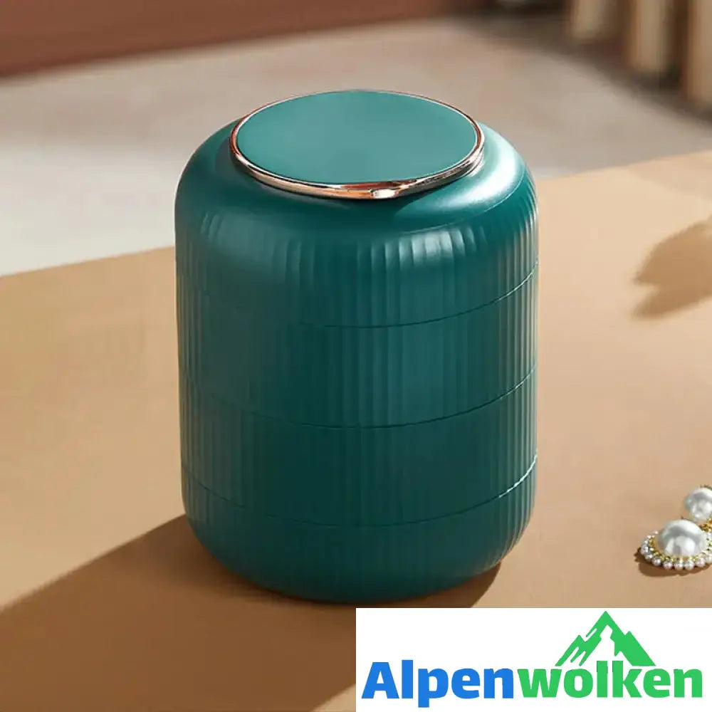 Alpenwolken - Mehrschichtige drehbare Aufbewahrungsbox für Schmuck Grün