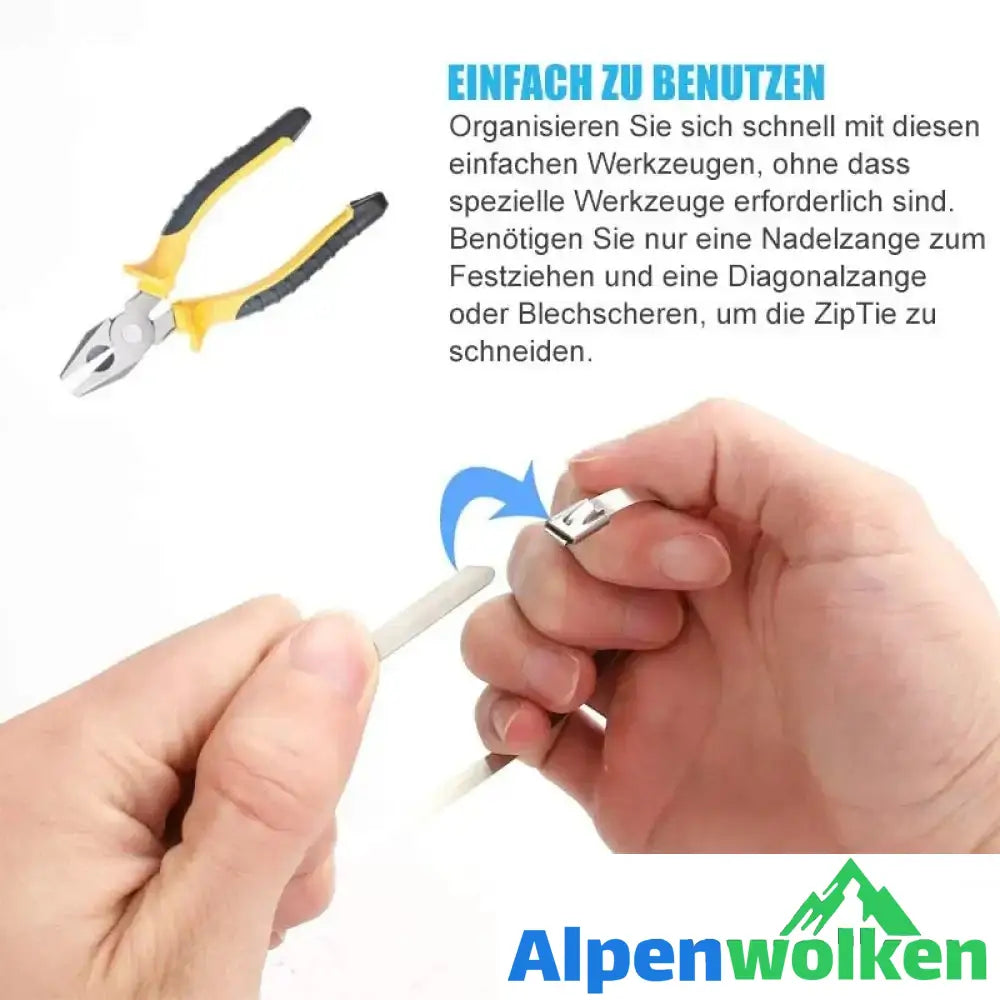 Alpenwolken - Mehrzweck-Kabelbinder aus Metall (100 STÜCK)