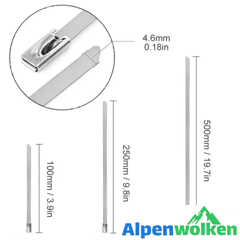 Alpenwolken - Mehrzweck-Kabelbinder aus Metall (100 STÜCK)