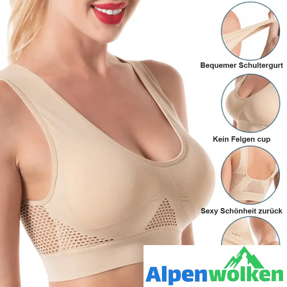 Alpenwolken - Mesh Atmungsaktiver Sport BH