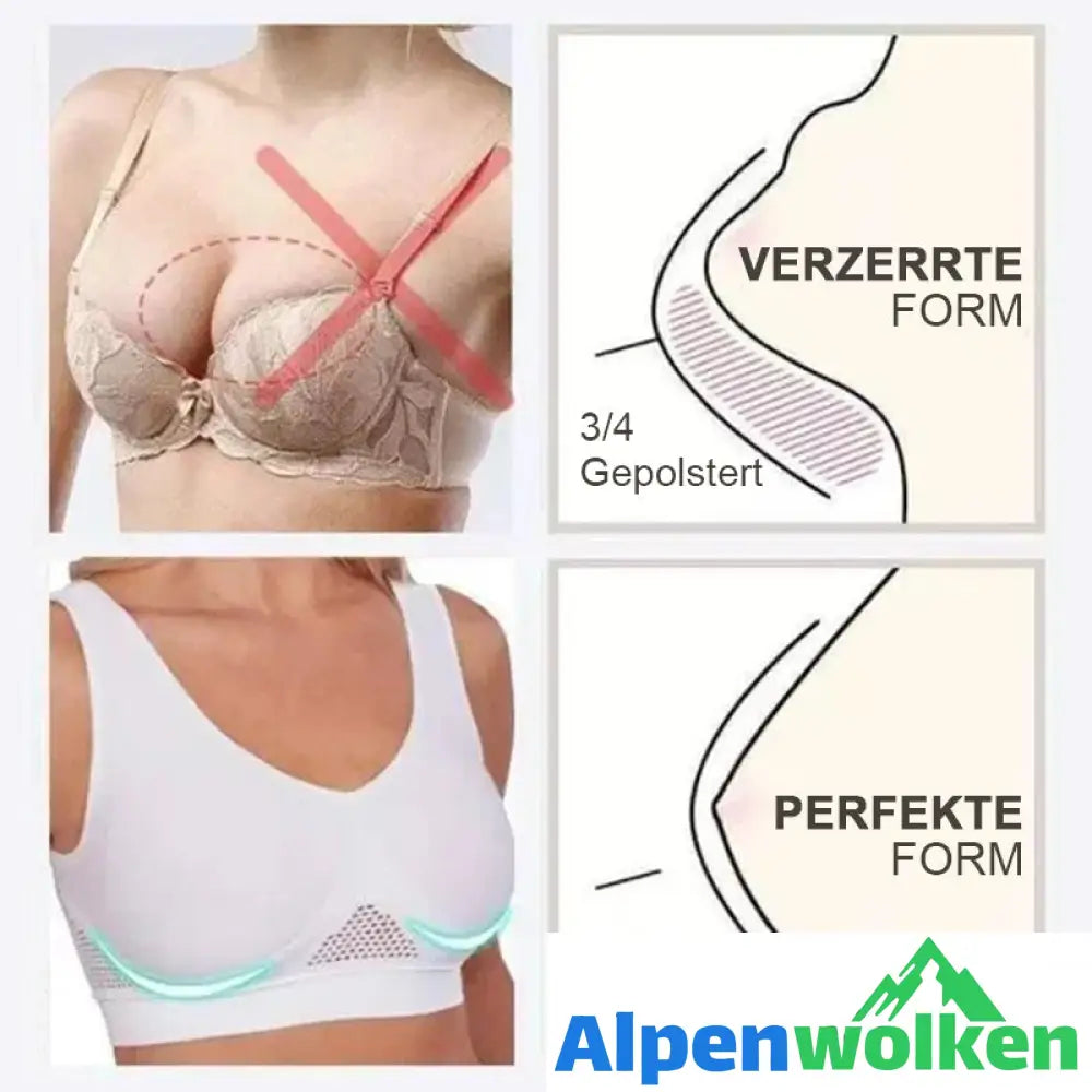 Alpenwolken - Mesh Atmungsaktiver Sport BH