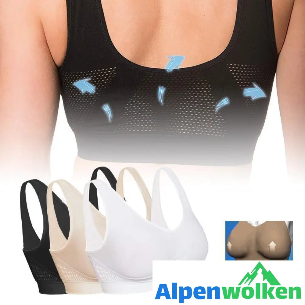 Alpenwolken - Mesh Atmungsaktiver Sport BH