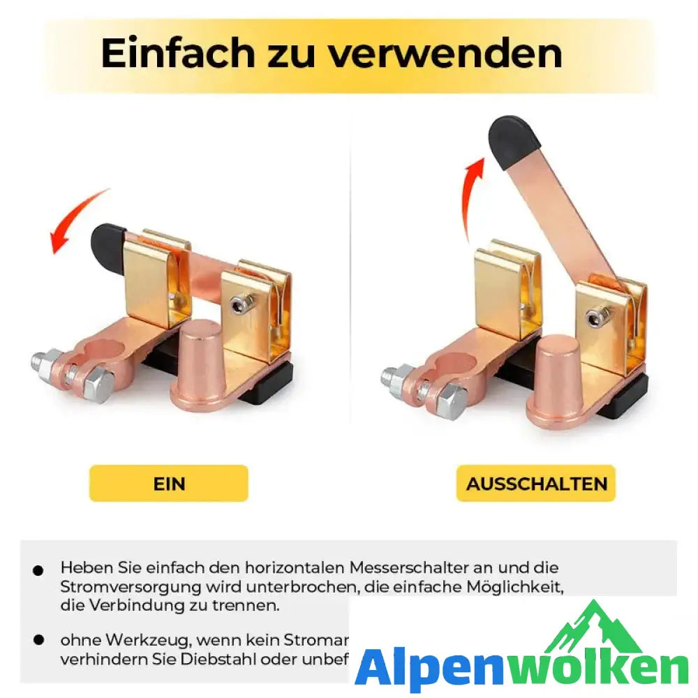 Alpenwolken - Messerklingen-Hauptschalter am oberen Pfosten