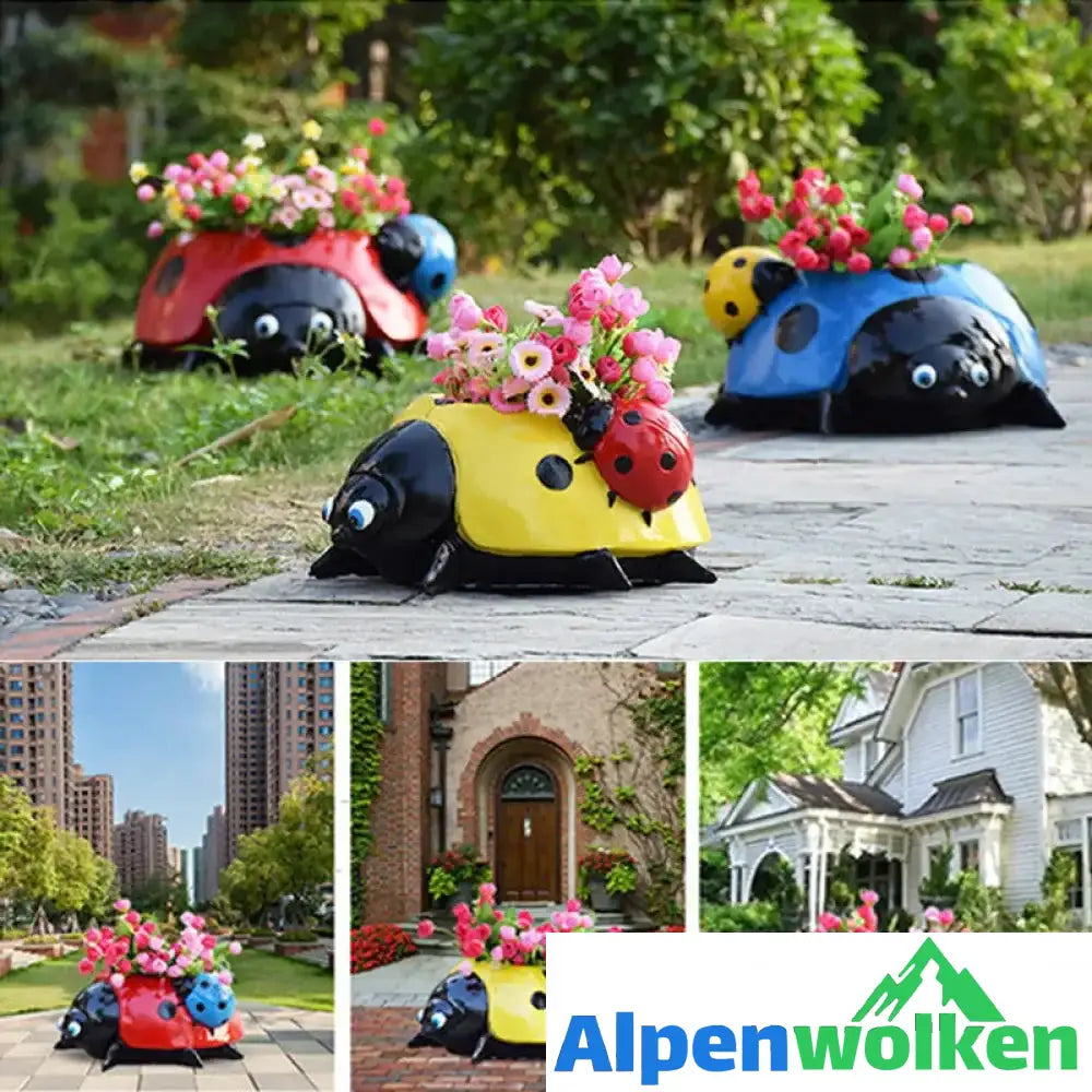 Alpenwolken - Metall Marienkäfer Blumentopf