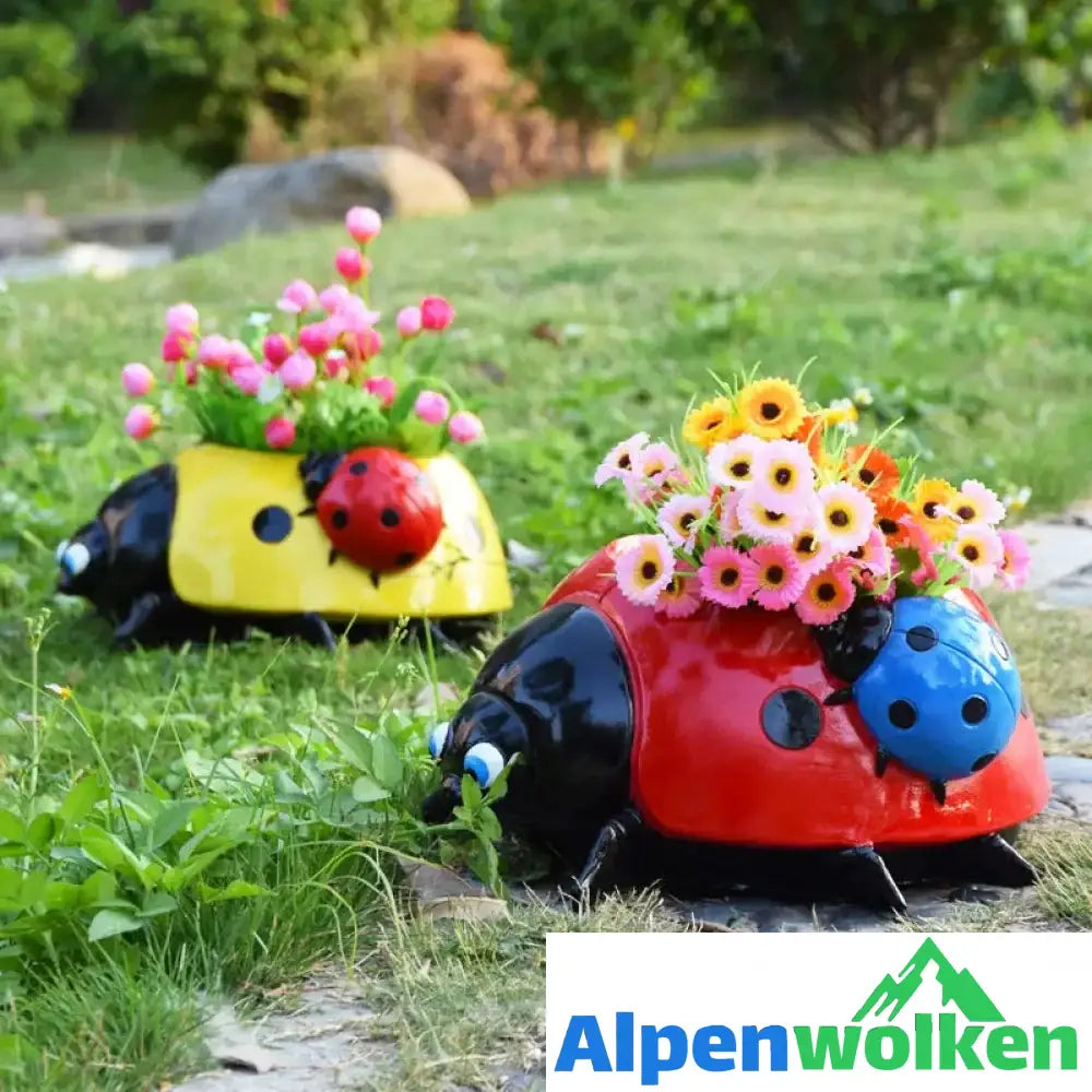 Alpenwolken - Metall Marienkäfer Blumentopf