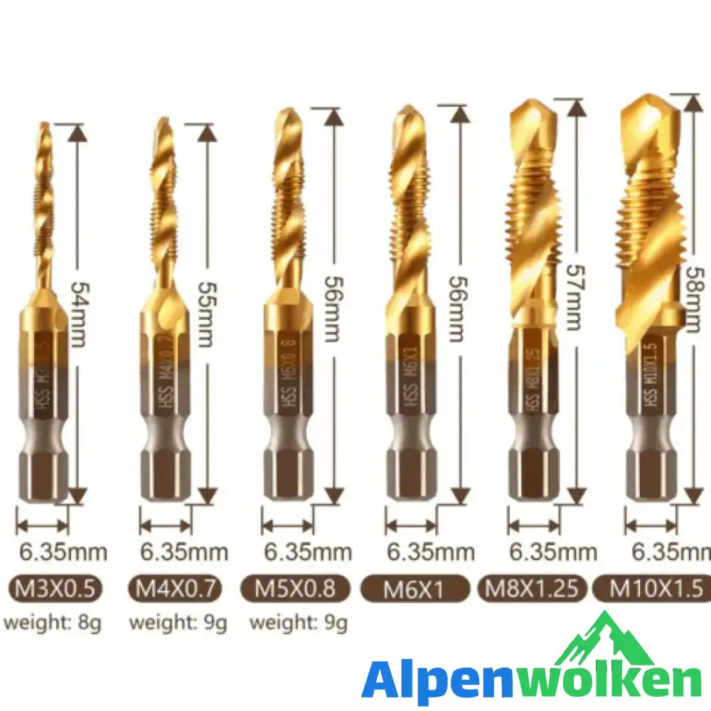 Alpenwolken - Metrisches Gewindebohrer(Set/6-teiliges)