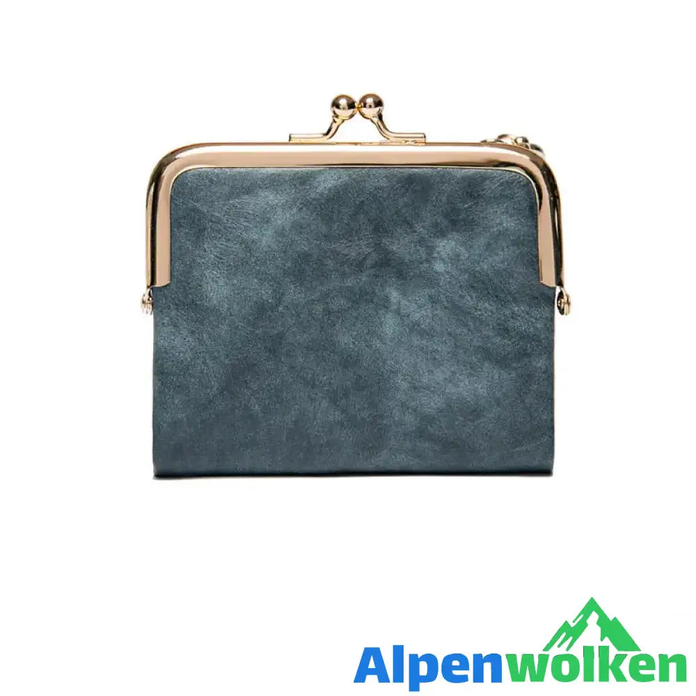 Alpenwolken - Mini Fashion Damen quadratische kurze Geldbörse Blau