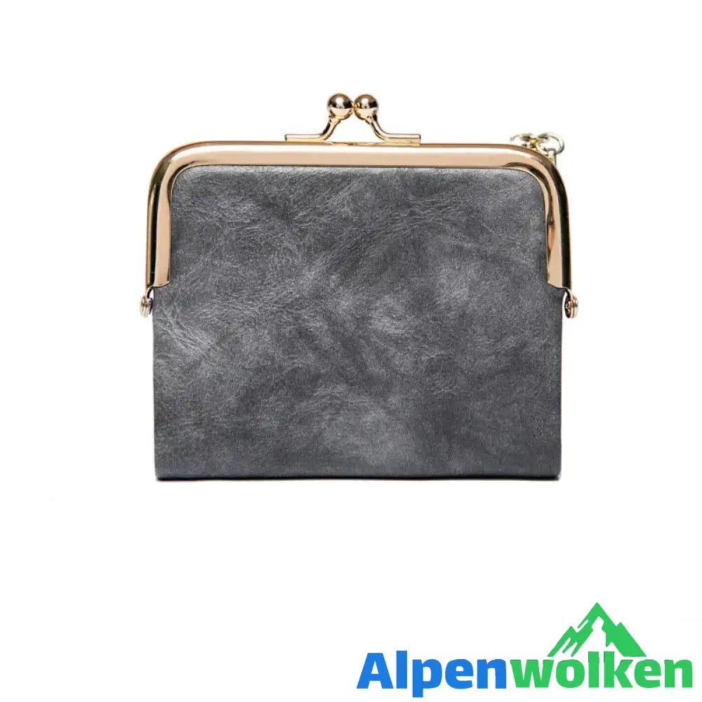 Alpenwolken - Mini Fashion Damen quadratische kurze Geldbörse Grau