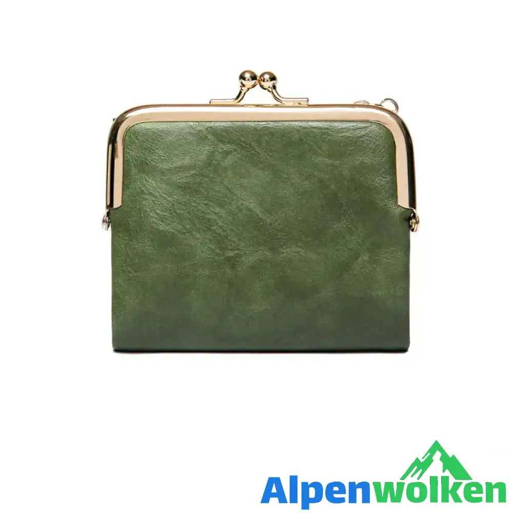 Alpenwolken - Mini Fashion Damen quadratische kurze Geldbörse Grün