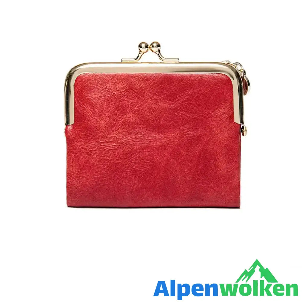 Alpenwolken - Mini Fashion Damen quadratische kurze Geldbörse Rot