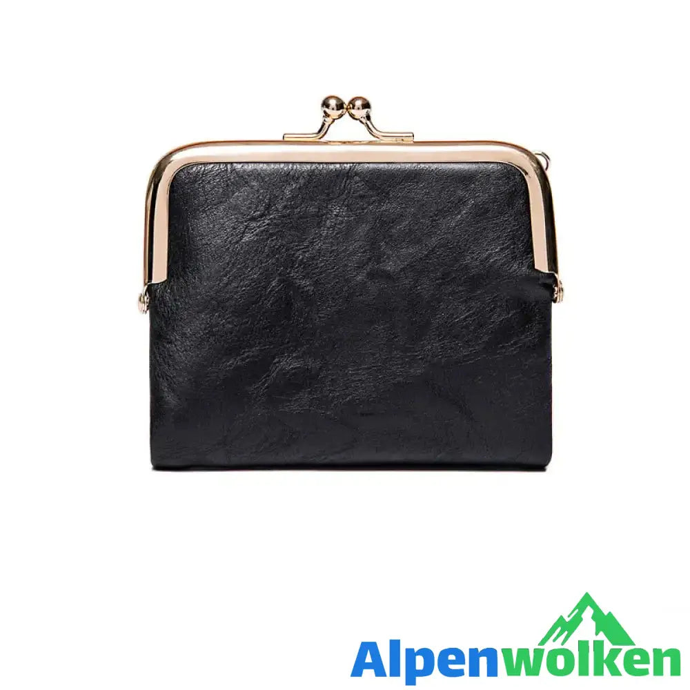 Alpenwolken - Mini Fashion Damen quadratische kurze Geldbörse Schwarz