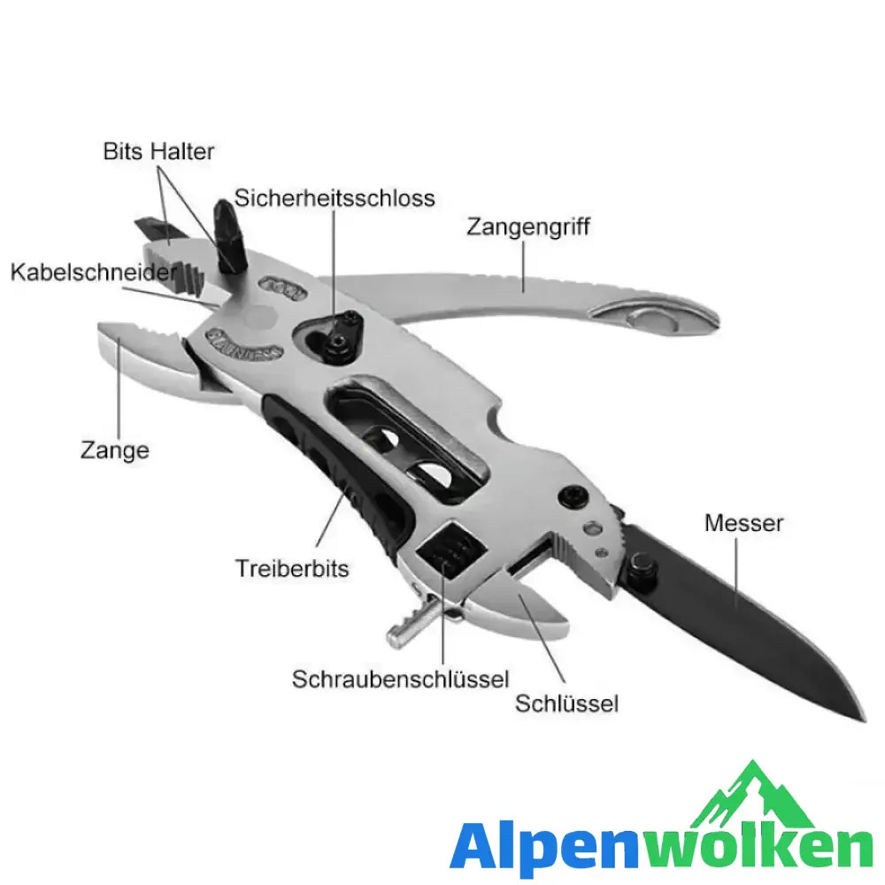 Alpenwolken - Mini Multifunktionales Edelstahl-Bauwerkzeugset