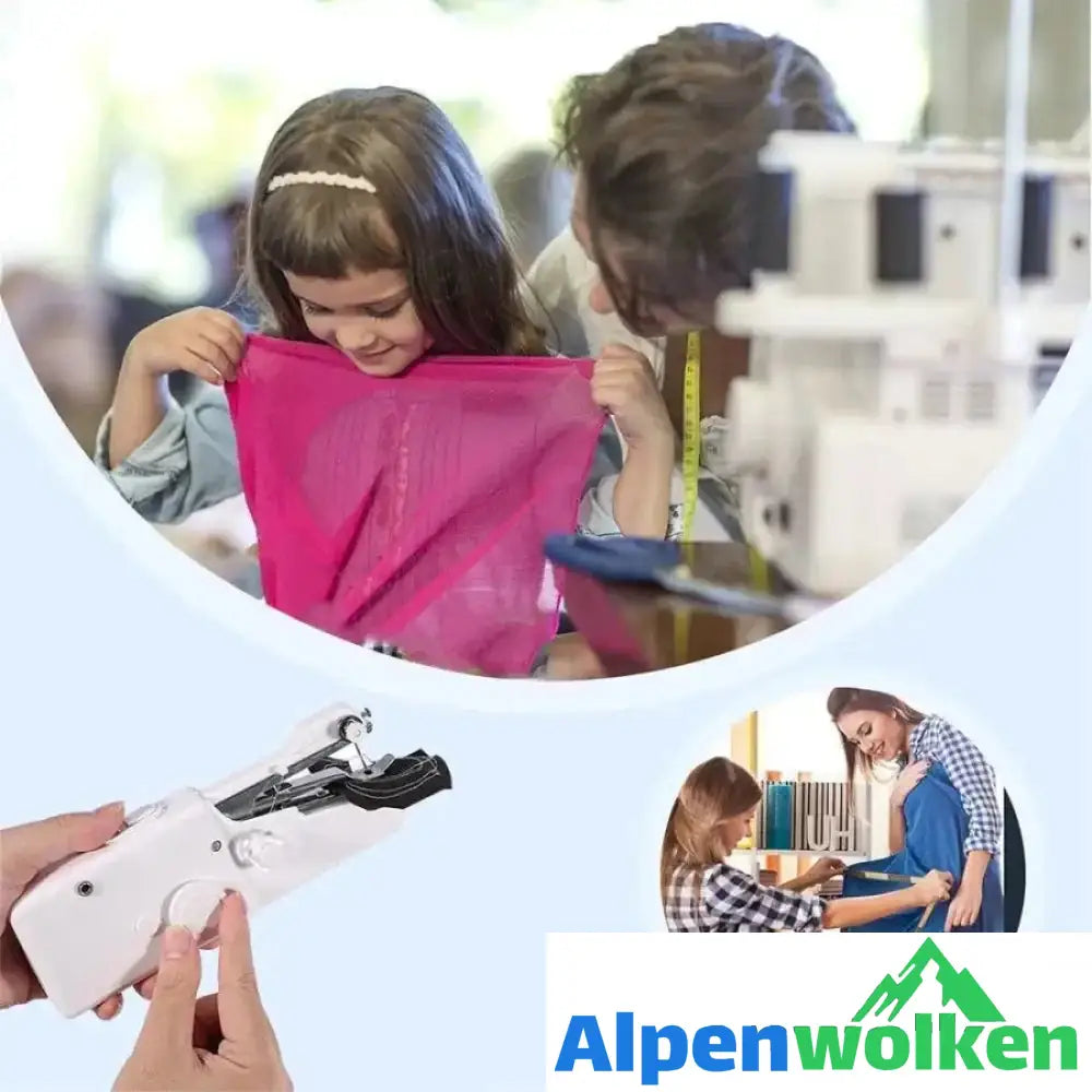 Alpenwolken - Mini Nähmaschine, Tragbare Handnähmaschine DIY Zuhause