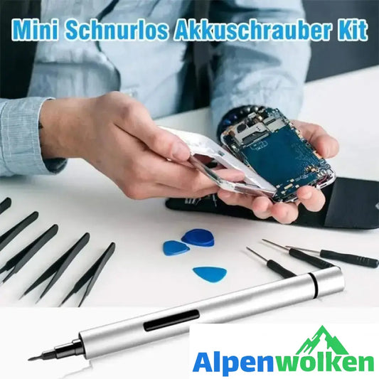 Alpenwolken - Mini Schnurlos Akkuschrauber Kit