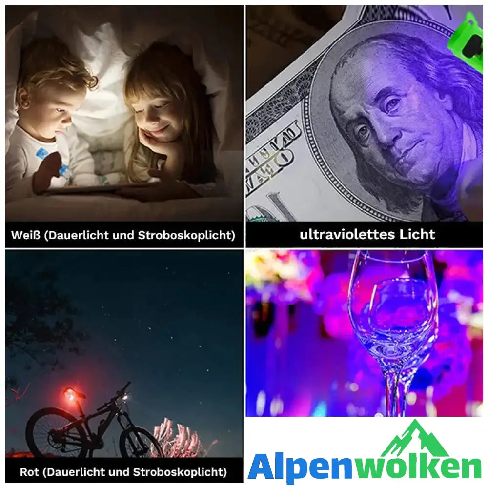 Alpenwolken - Mini-Taschenlampe mit starkem Licht