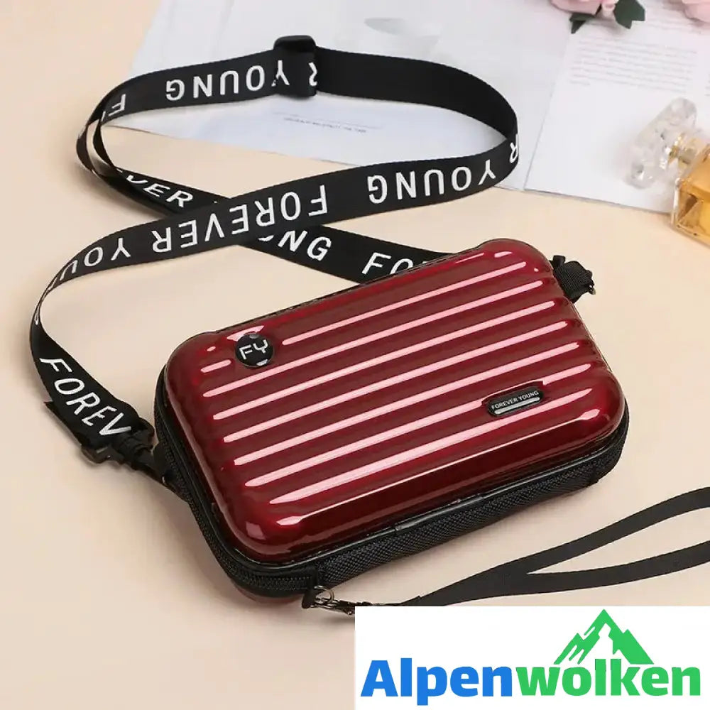 Alpenwolken - Minihandtasche für Damen Weinrot