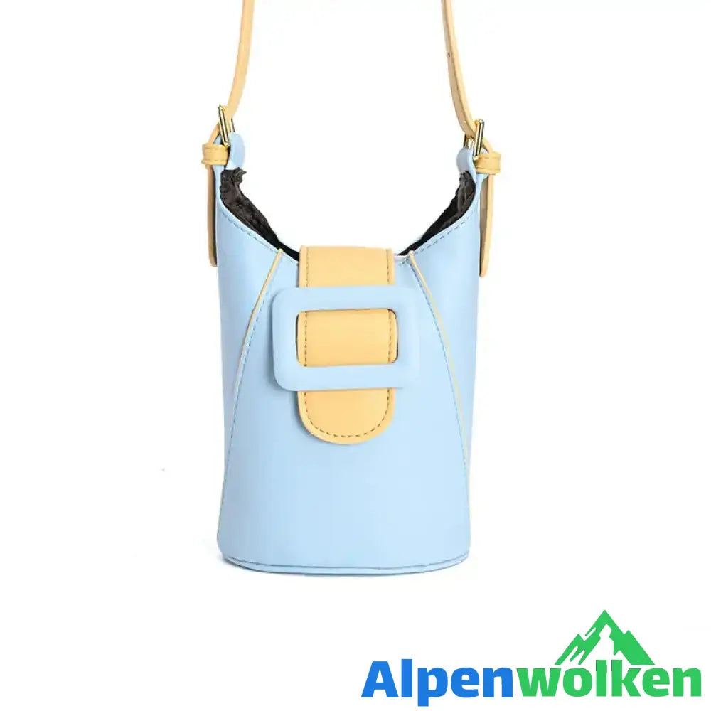 Alpenwolken - Minimalistische Bucket-Umhängetasche für Damen blau