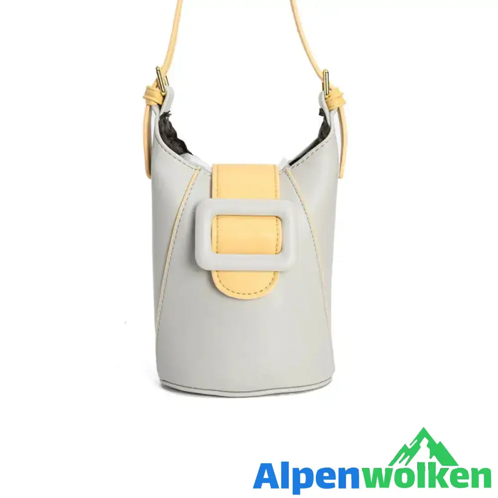 Alpenwolken - Minimalistische Bucket-Umhängetasche für Damen grau