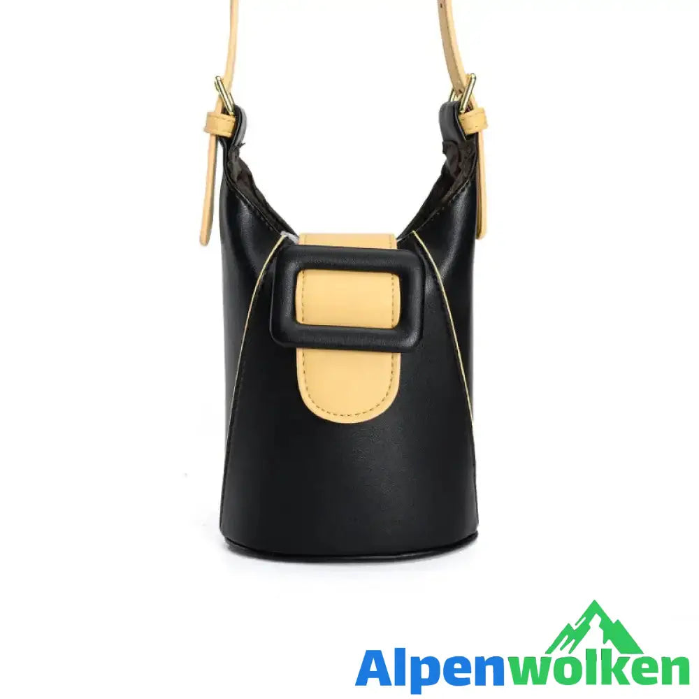 Alpenwolken - Minimalistische Bucket-Umhängetasche für Damen schwarz