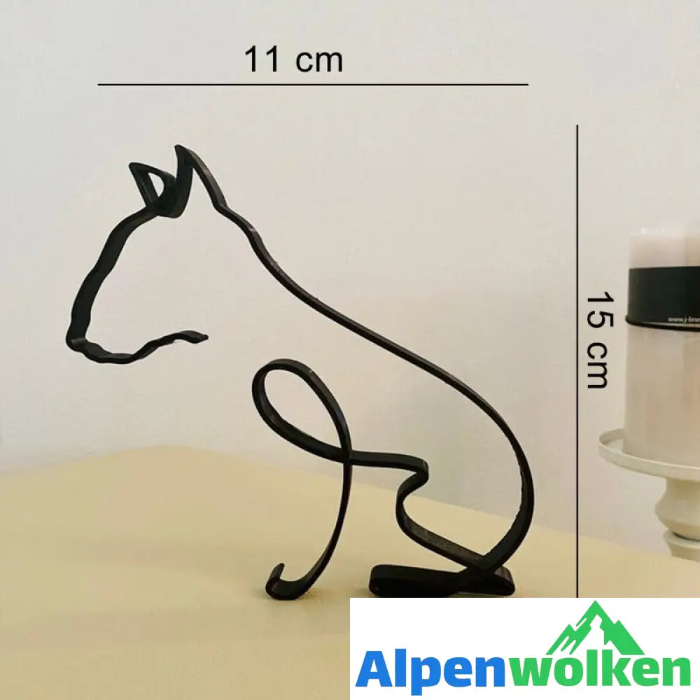 Alpenwolken - Minimalistische Hundeskulptur Bull Terrier