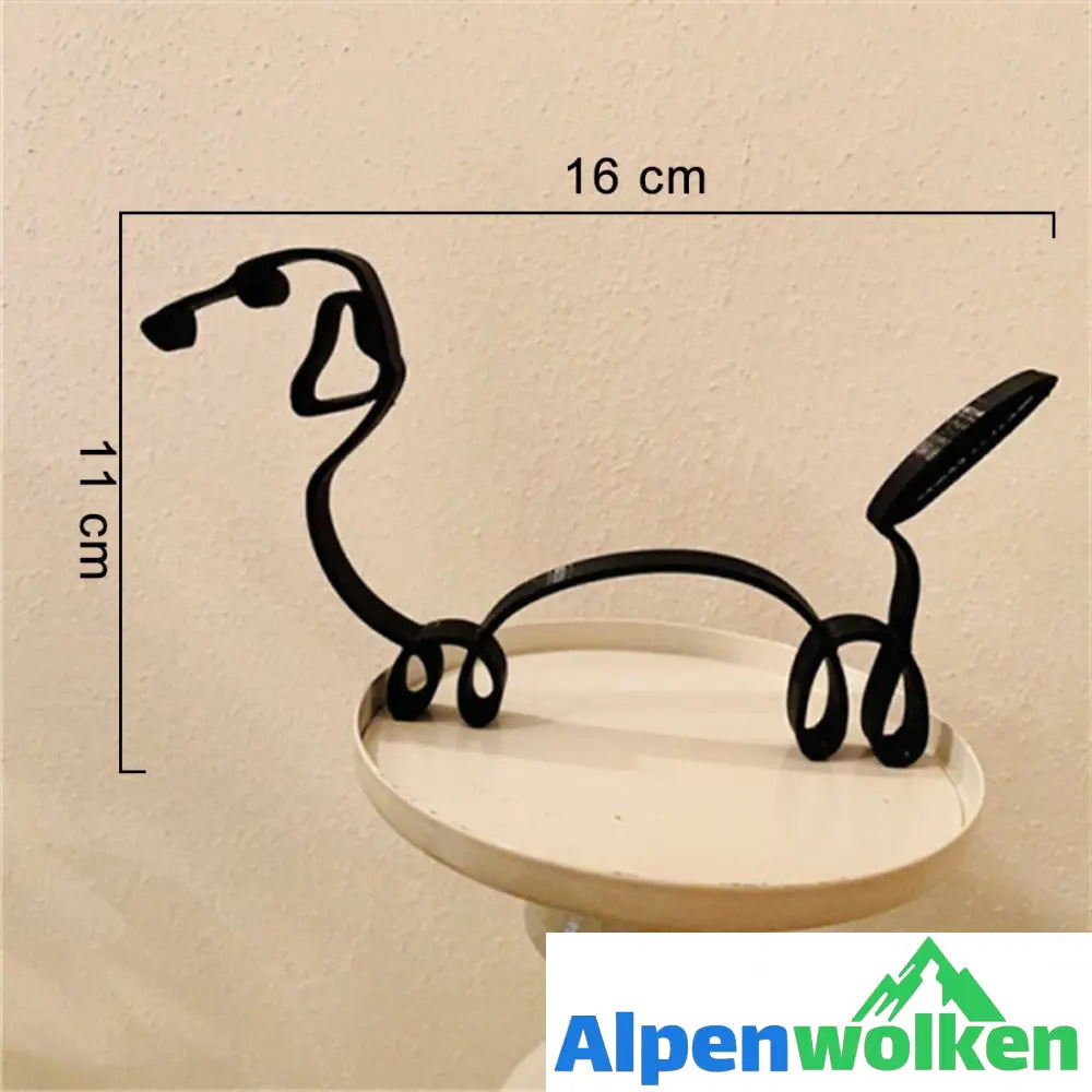 Alpenwolken - Minimalistische Hundeskulptur Dachshund