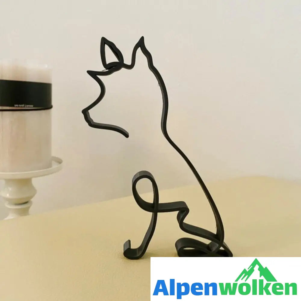 Alpenwolken - Minimalistische Hundeskulptur Foxterrier