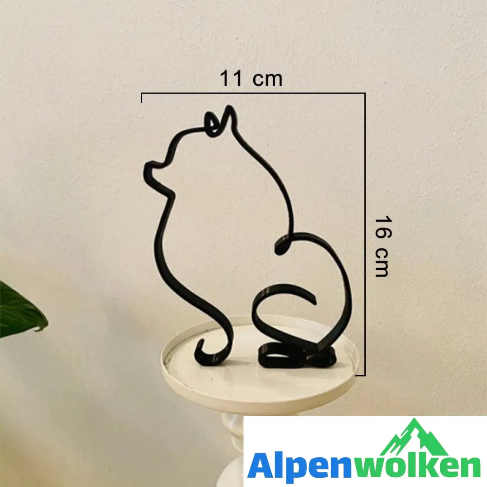 Alpenwolken - Minimalistische Hundeskulptur Pomeranian