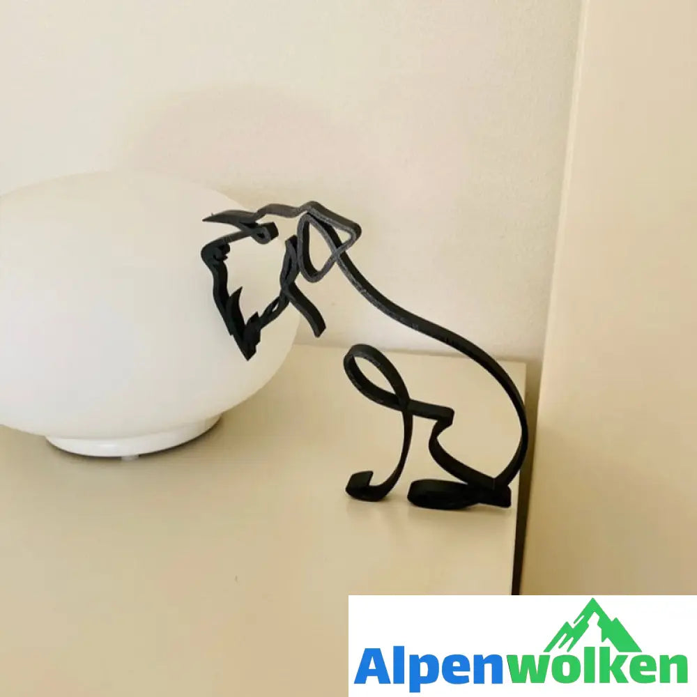 Alpenwolken - Minimalistische Hundeskulptur Schottisch Terrier