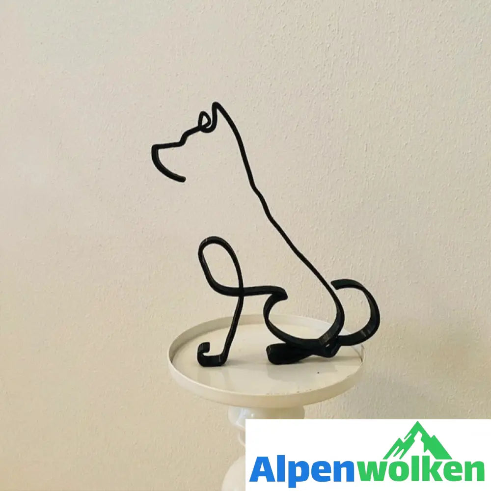 Alpenwolken - Minimalistische Hundeskulptur Shiba Inu