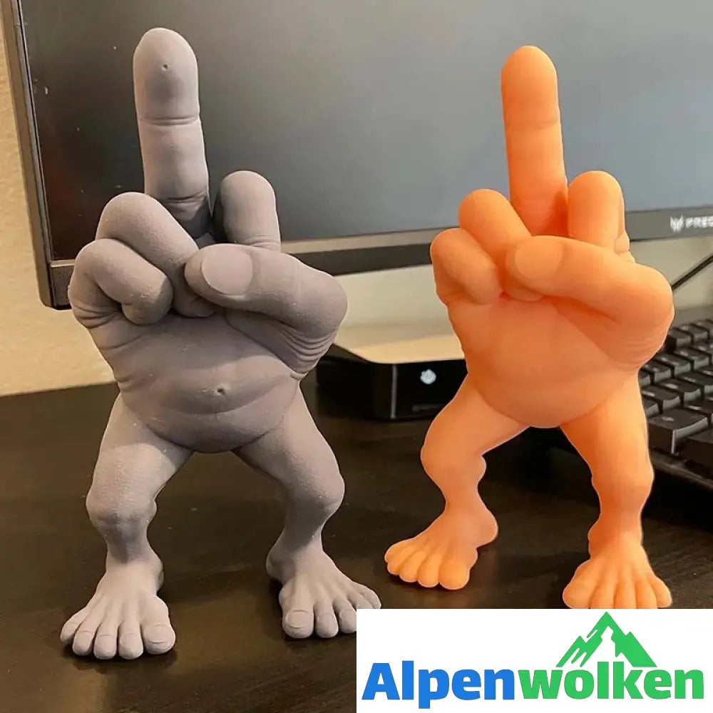 Alpenwolken - Mittelfingerfigur mit Beinen