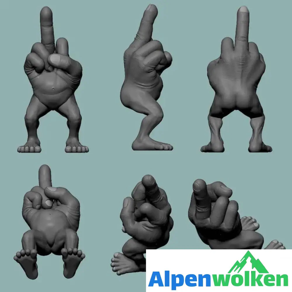 Alpenwolken - Mittelfingerfigur mit Beinen