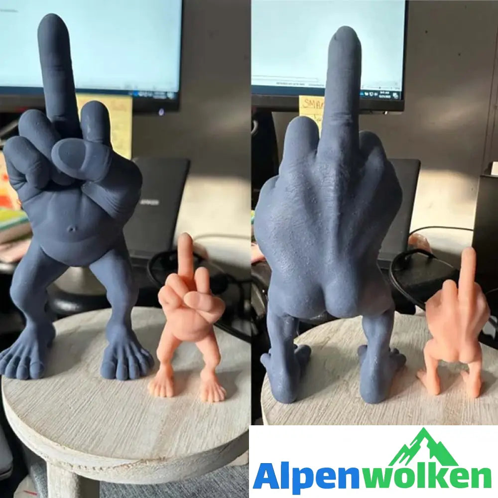 Alpenwolken - Mittelfingerfigur mit Beinen