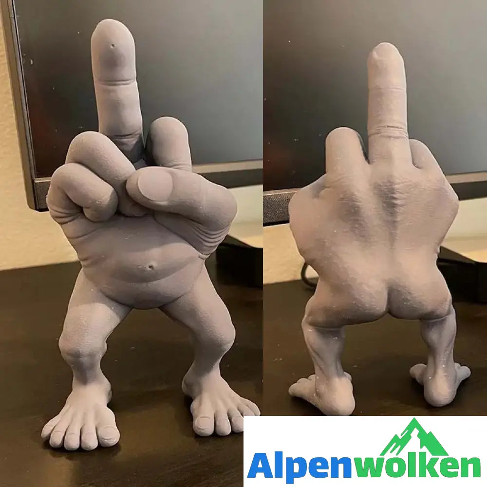 Alpenwolken - Mittelfingerfigur mit Beinen