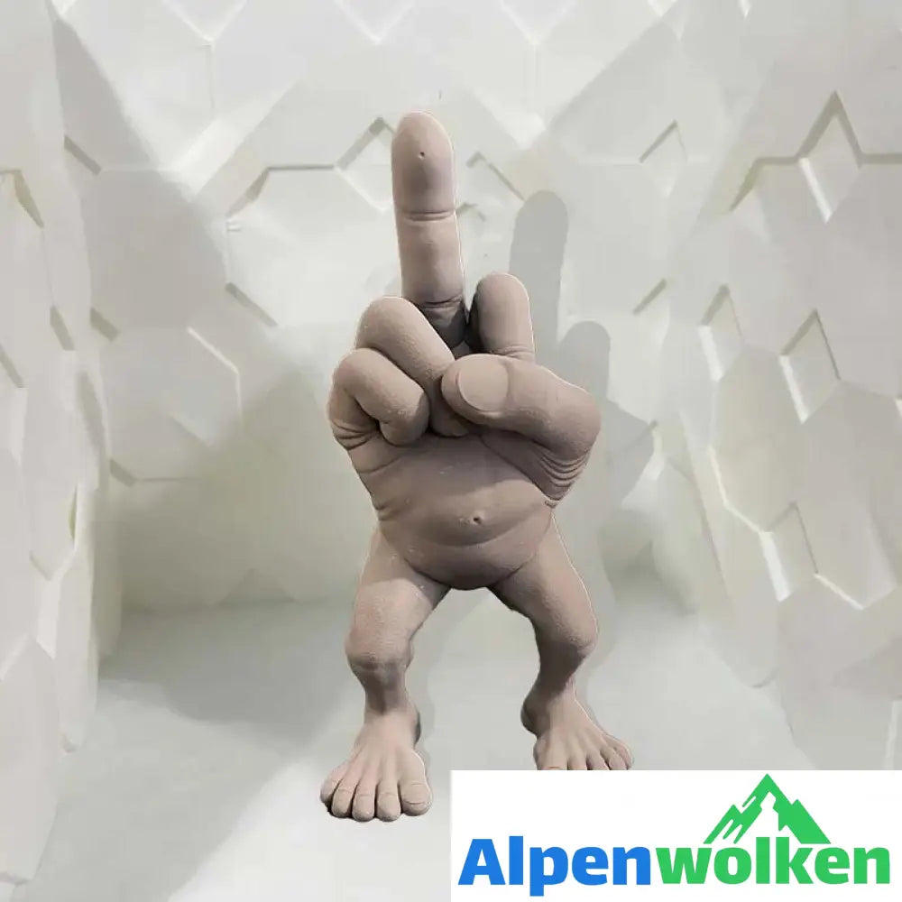 Alpenwolken - Mittelfingerfigur mit Beinen