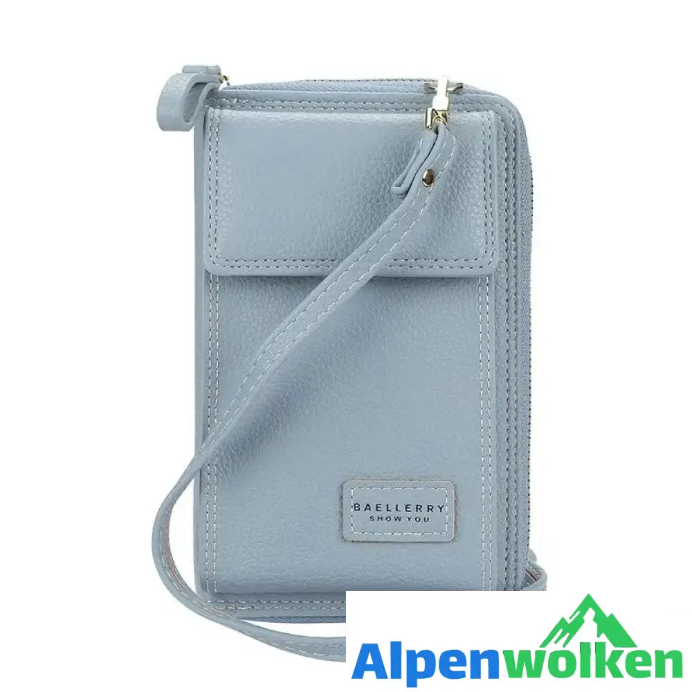 Alpenwolken - Mode Frauen PU-Leder Schultertasche, MINI Größe Blau