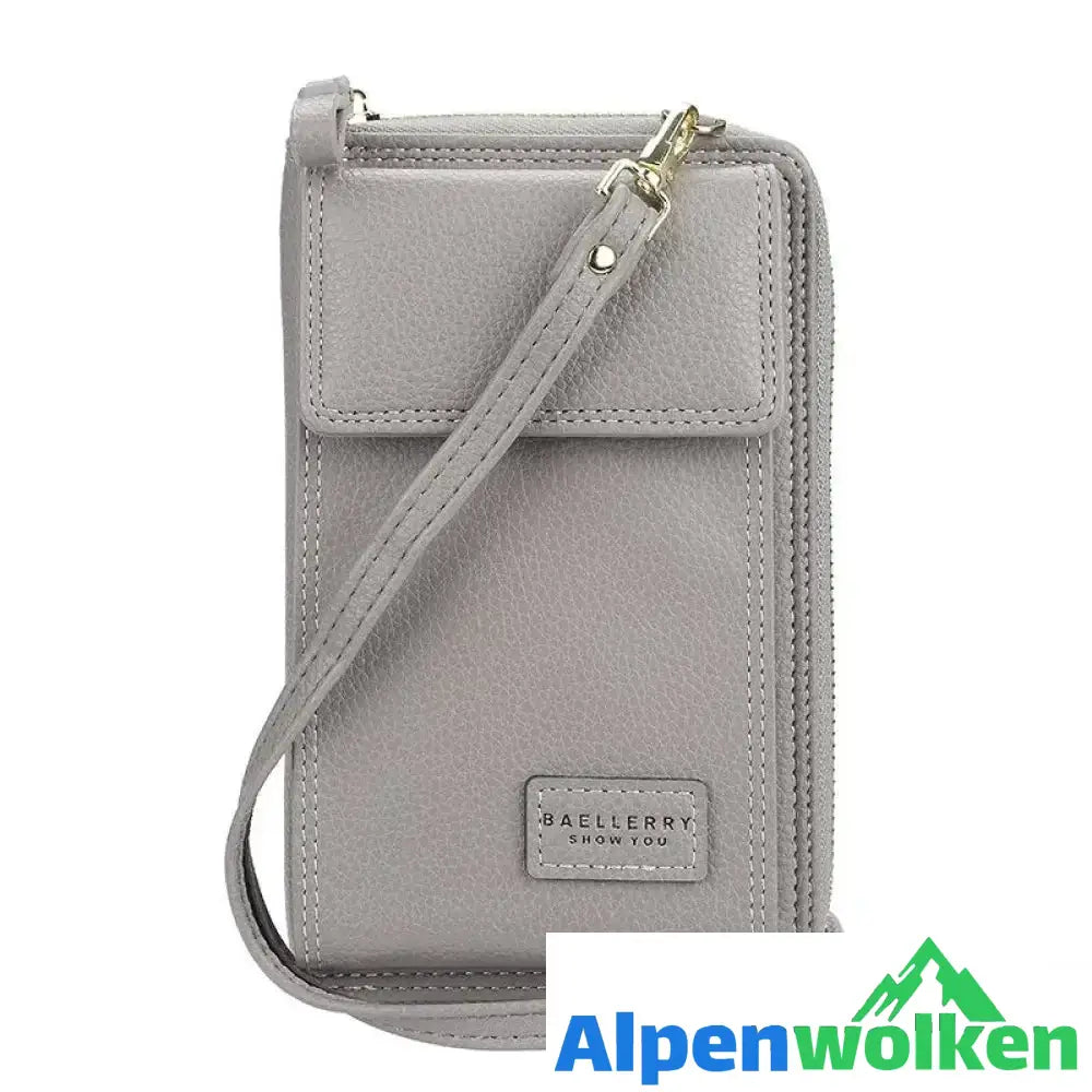 Alpenwolken - Mode Frauen PU-Leder Schultertasche, MINI Größe Grau