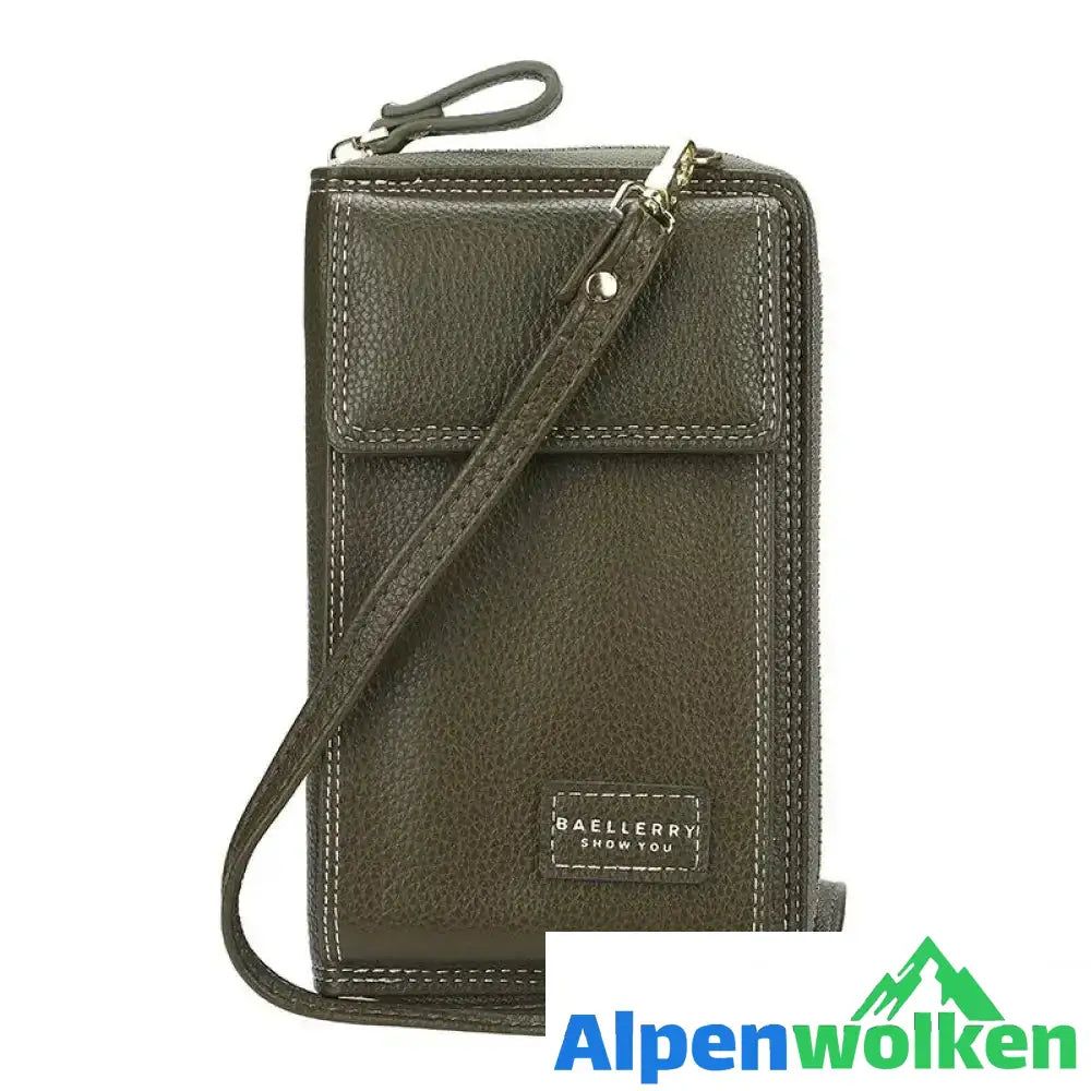 Alpenwolken - Mode Frauen PU-Leder Schultertasche, MINI Größe Grün