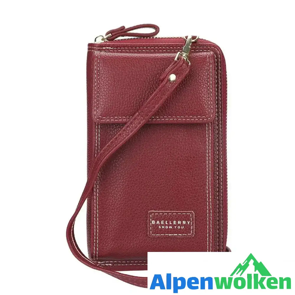 Alpenwolken - Mode Frauen PU-Leder Schultertasche, MINI Größe Rot