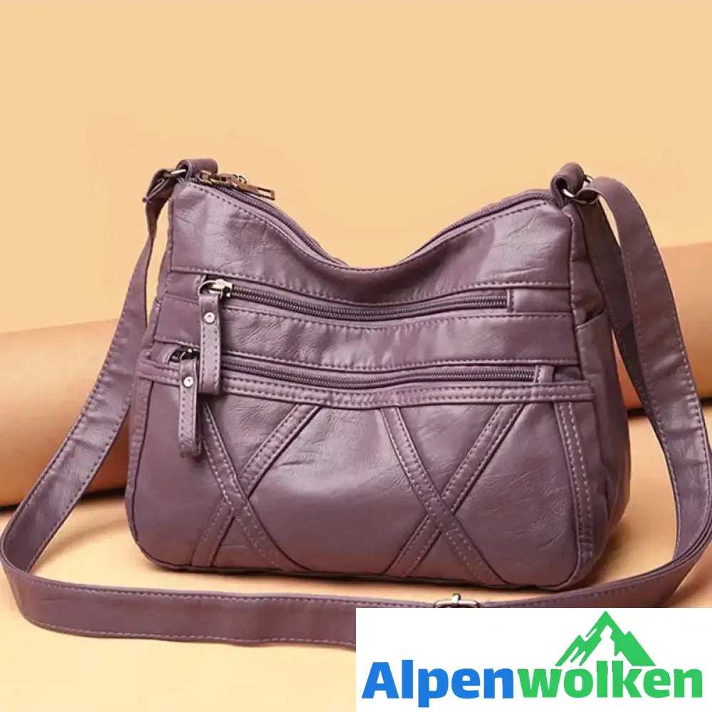 Alpenwolken - Mode Leder Mädchen Umhängetasche