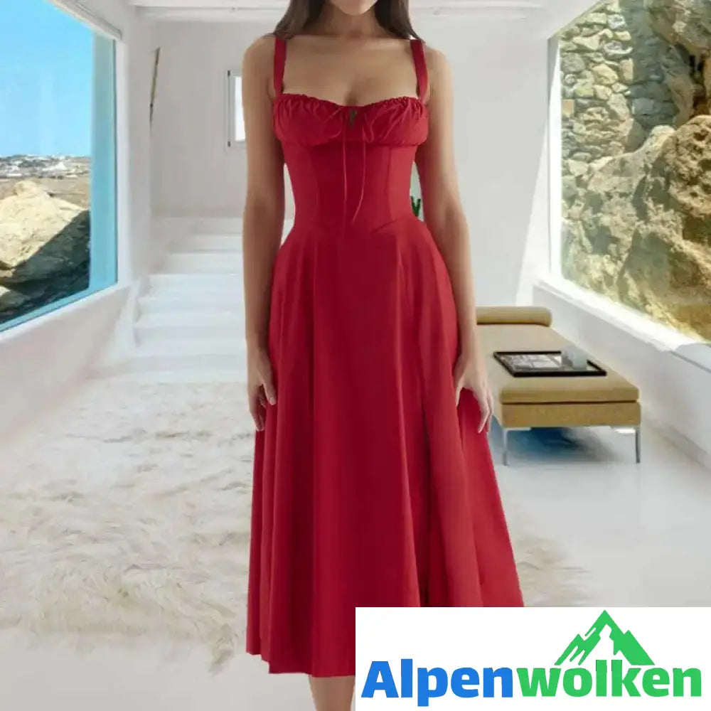 Alpenwolken - Mode Print Bustier-Sommerkleid