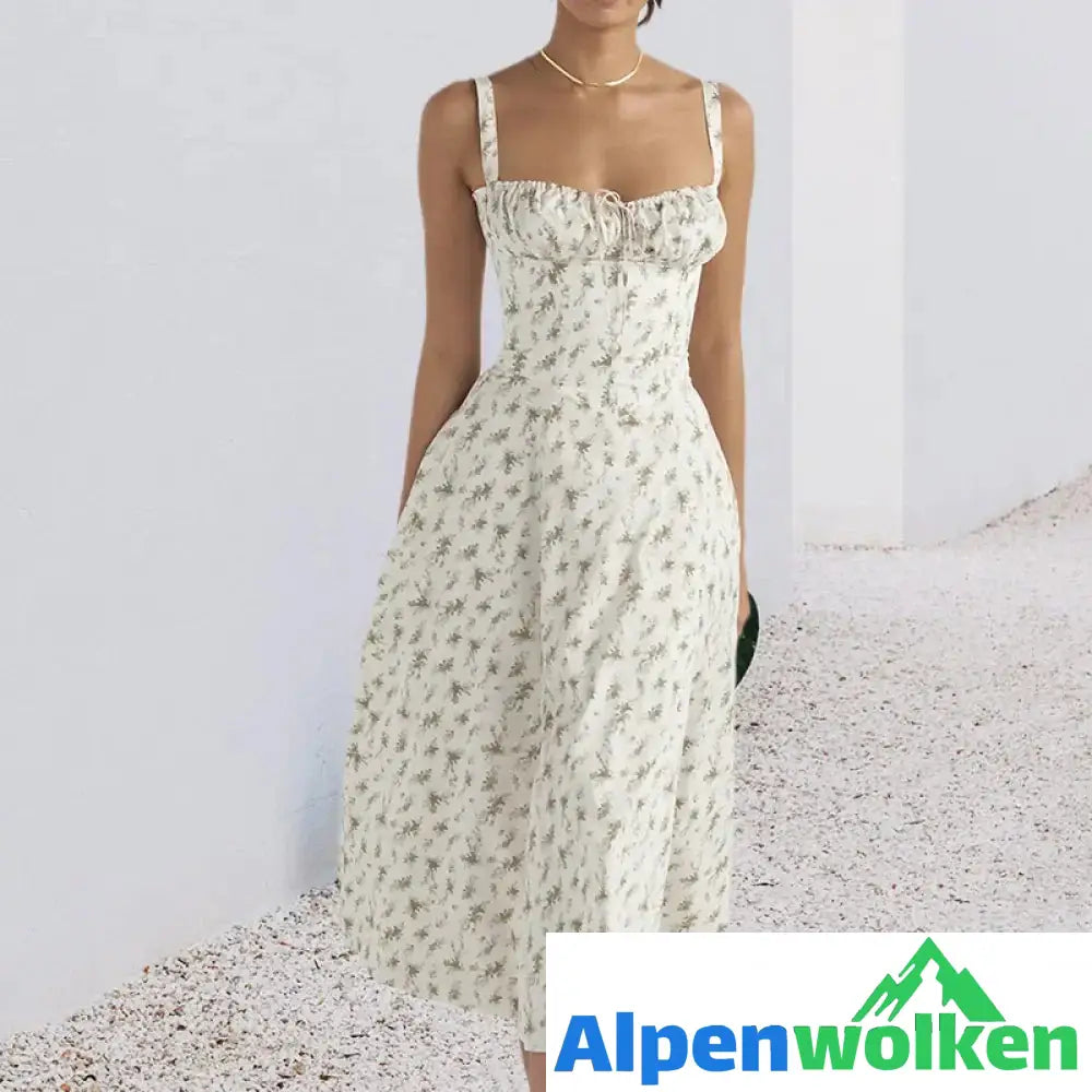 Alpenwolken - Mode Print Bustier-Sommerkleid