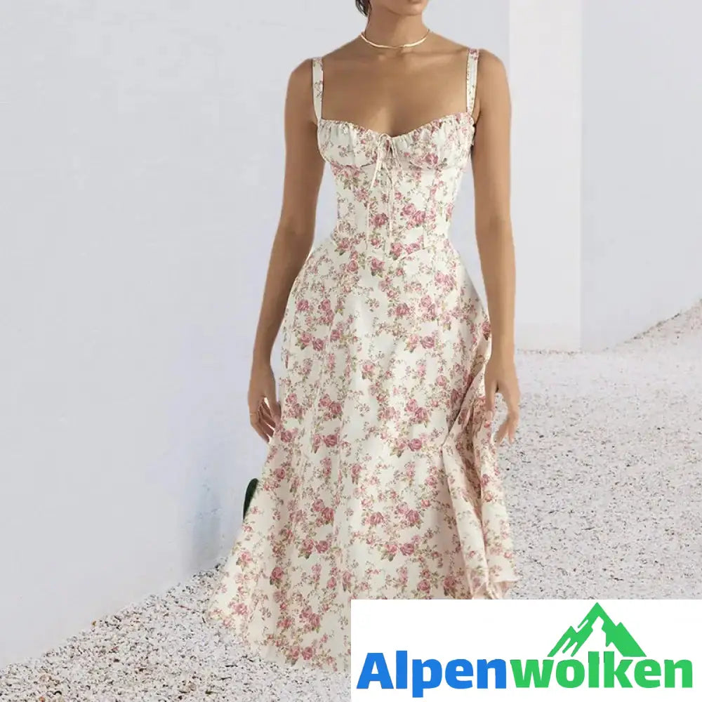 Alpenwolken - Mode Print Bustier-Sommerkleid