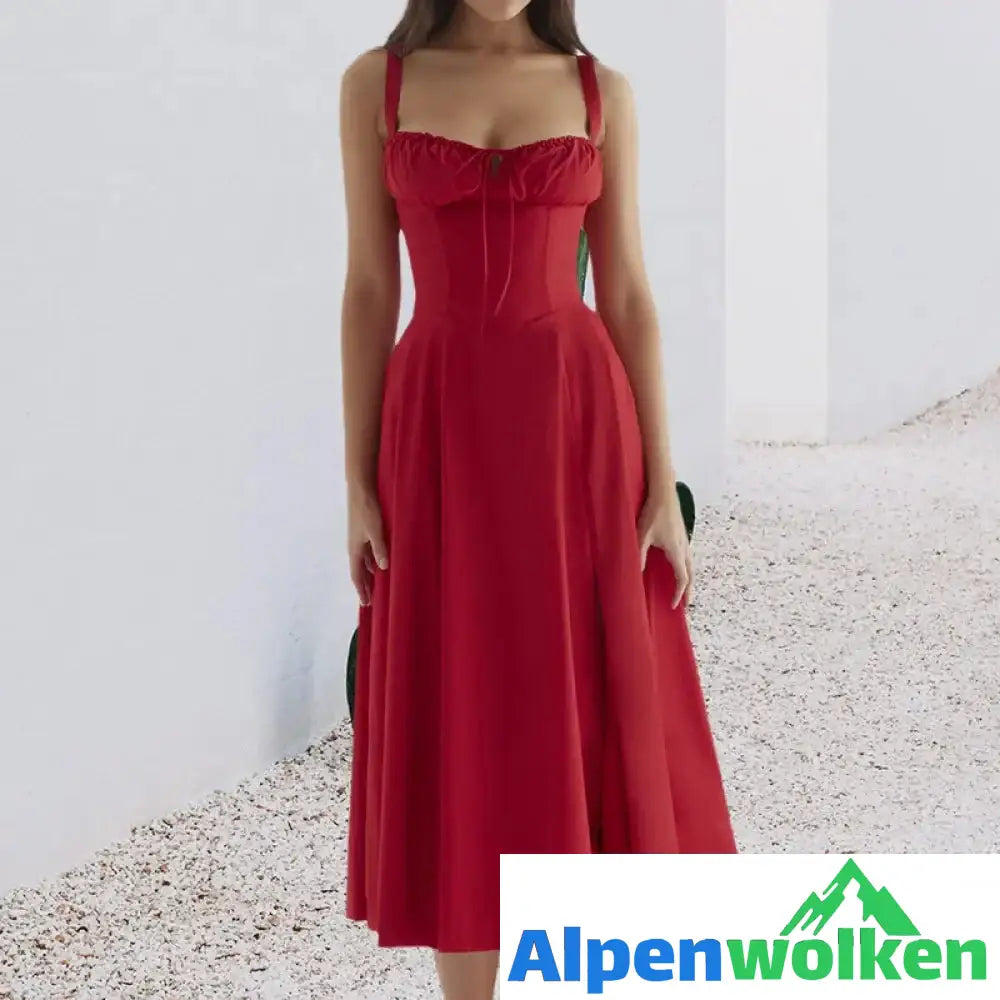 Alpenwolken - Mode Print Bustier-Sommerkleid