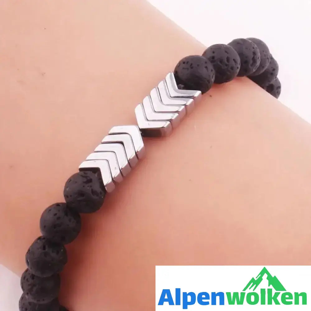 Alpenwolken - Mode Yoga Energie Naturstein Pfeilarmband