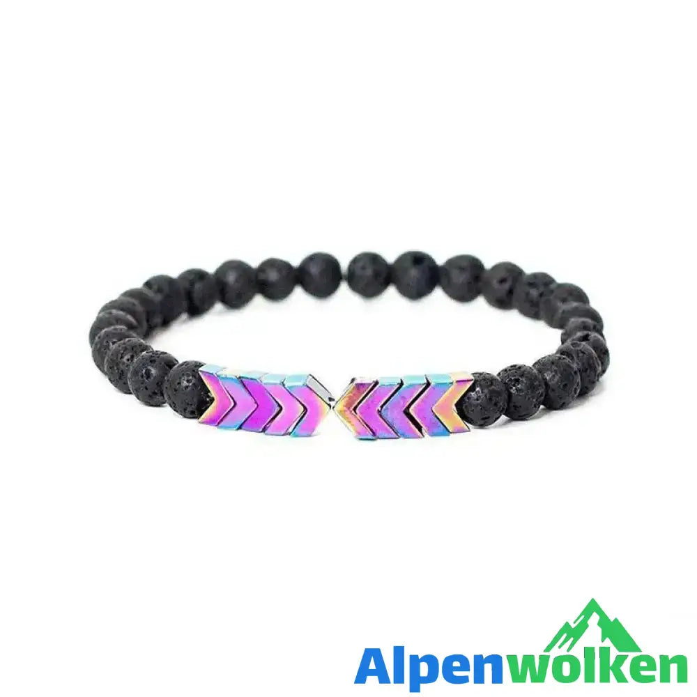 Alpenwolken - Mode Yoga Energie Naturstein Pfeilarmband bunt