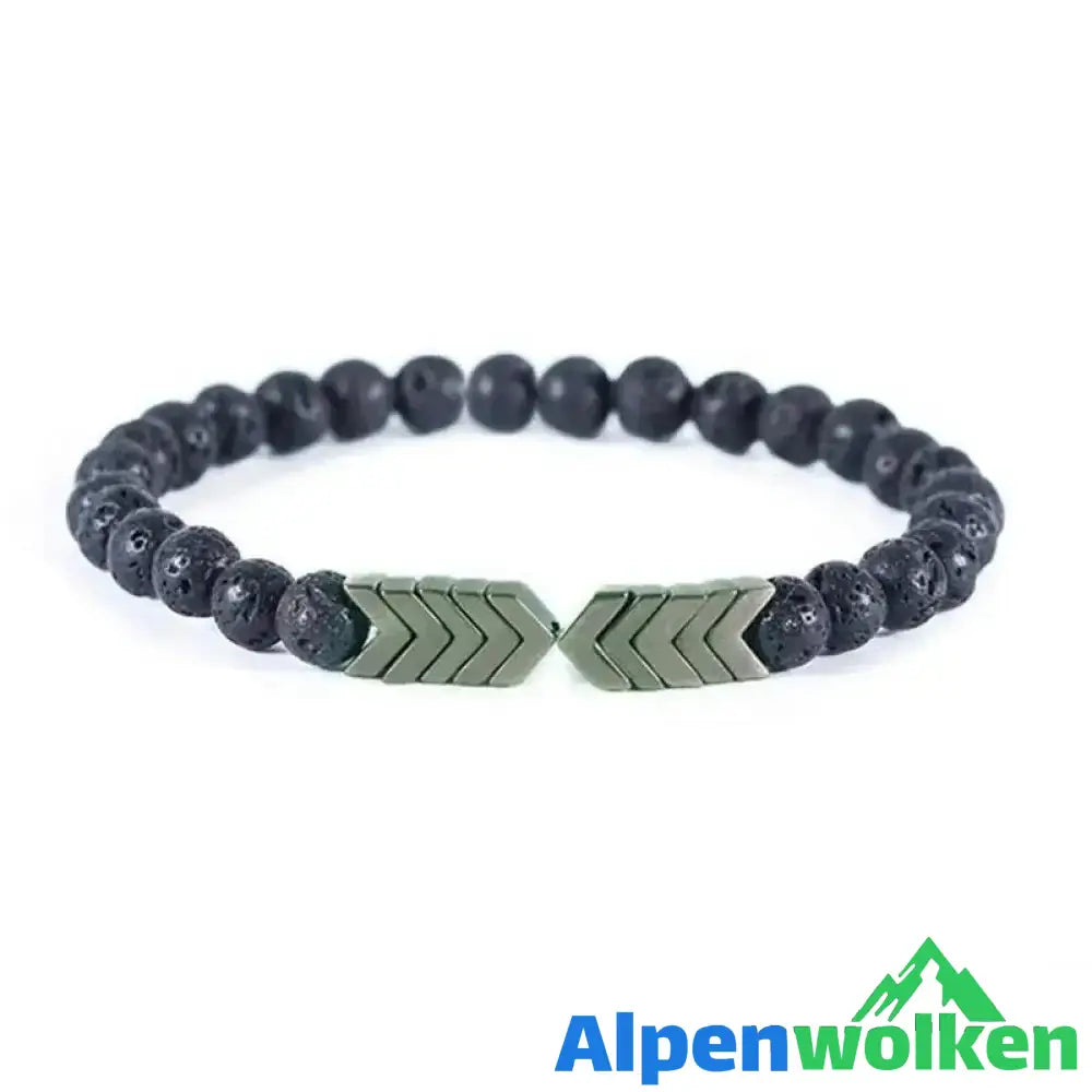 Alpenwolken - Mode Yoga Energie Naturstein Pfeilarmband grün